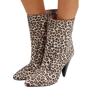 STUART WEITZMAN Atomic West leopard-print calf hair ankle boots